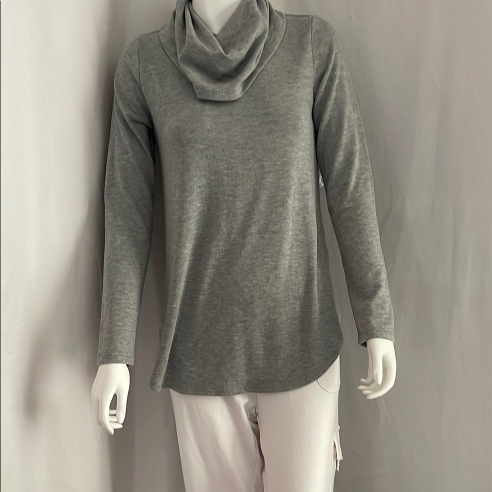Karen Kane Gray Cowl Neck Sweater Soft Knit Essential